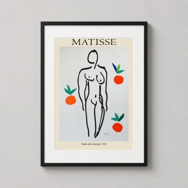 Matisse Nude with Oranges Exhibition Poster, Modern Art Print