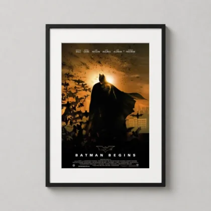 Batman Begins Movie Poster Print in high-detail matte finish for home theater wall decor by MerchFuse