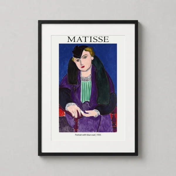 Henri Matisse Portrait with Blue Coat Exhibition Art Print