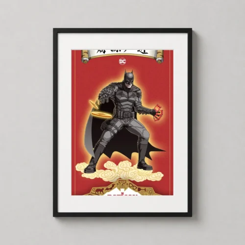 Batman Lunar New Year, Festive Asian Inspired Superhero Movie Poster