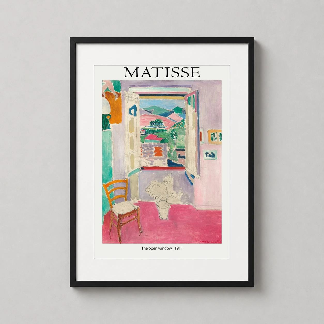Matisse Open Window Fauvism — vibrant Fauvist interpretation of a French room featuring a pink floor