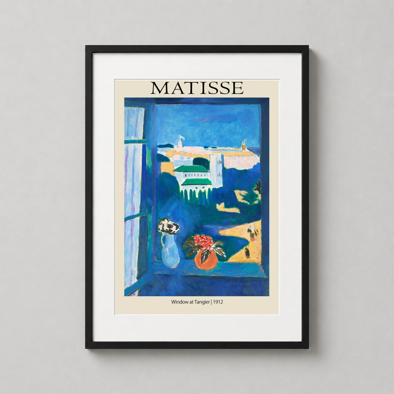 Matisse Window Tangier — this Matisse print captures the vibrant blues of a Moroccan landscape