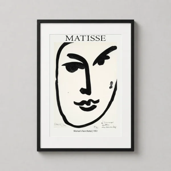Matisse Katia Woman's Face Minimalist Exhibition Art Print