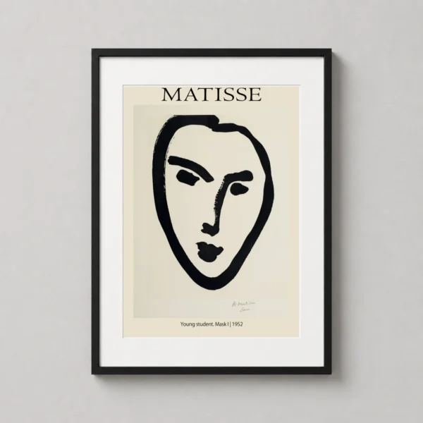 Matisse Young Student Mask I Art Print, Modern Minimalist Poster