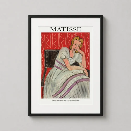 Henri Matisse Young Woman in Gray Dress 1942 Exhibition Art Print
