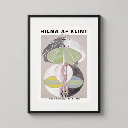 Classic Hilma af Klint Print – Tree of Knowledge No 5 1915 Abstract Art framed wall art mockup
