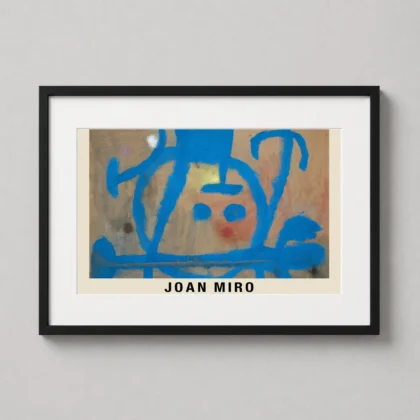 Exclusive Joan Miro Blue Head – 1972 Abstract Surrealist Wall Art Print framed wall art mockup