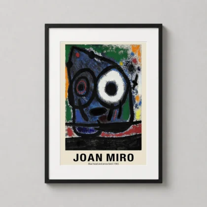 Joan Miro – Blue Head and Arrow Bird 1965 abstract art print by MerchFuse