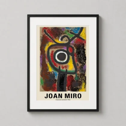 MerchFuse Joan Miro – Character and Bird 1963 abstract art print with abstract character