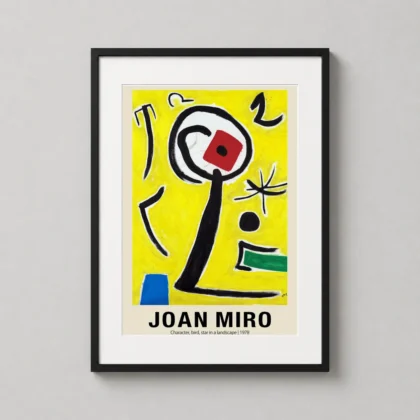 Classic Joan Miro poster – 1978 Character Bird Star Abstract Wall Art framed wall art mockup