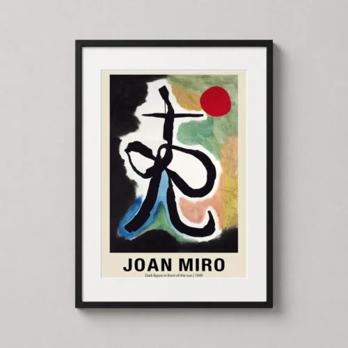 Joan Miro Dark Figure in Front of the Sun 1949 Art Print