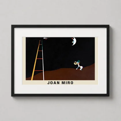 Joan Miró – Dog Barking at the Moon 1926 Surrealist abstract art print for gallery wall display by MerchFuse