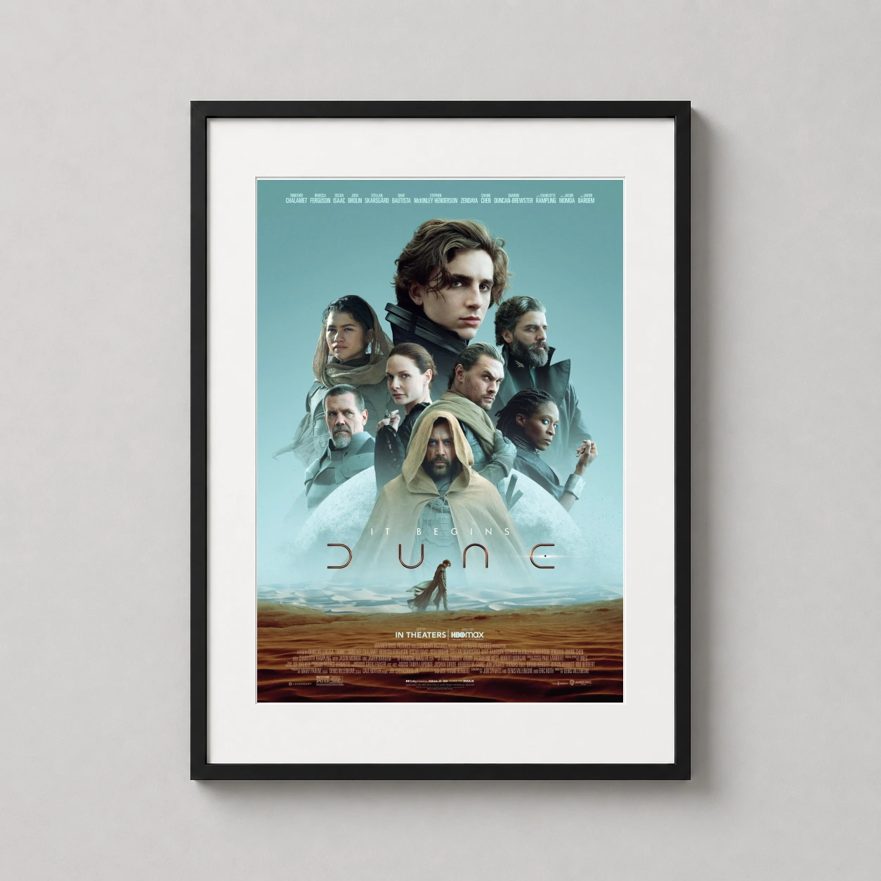 Dune 2021 — cinematic collage featuring Paul Atreides and Chani set against the