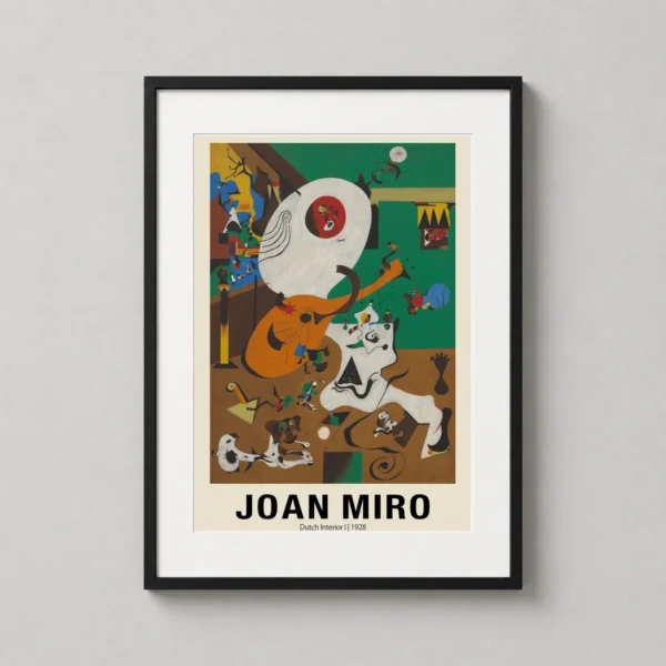 Dutch Interior I by Joan Miro, Surrealist Masterpiece Art Print