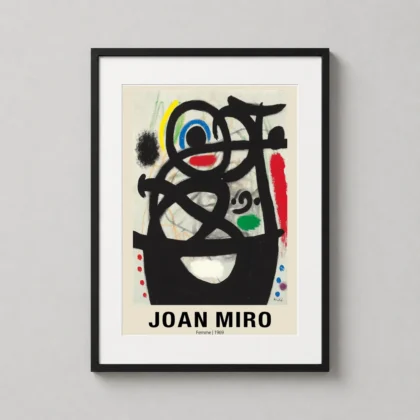 MerchFuse Joan Miro Femme 1969 Surrealist abstract art print with surrealist character