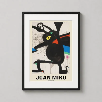 Joan Miró Femme – 1973 Surrealist abstract art print for gallery wall display by MerchFuse