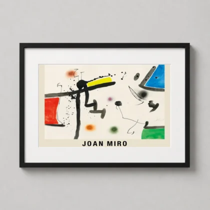 Joan Miro – Figure and Birds 1977 Surrealist wall print with dreamlike visual tension by MerchFuse