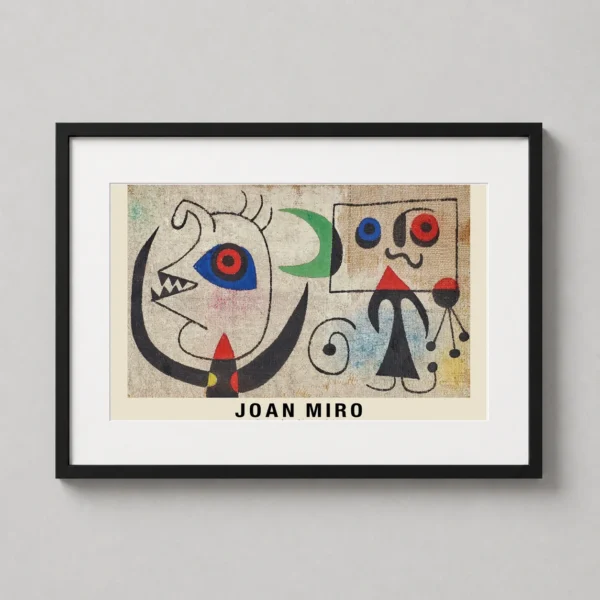Joan Miro Figures in Front of the Moon 1944 Modern Art Print