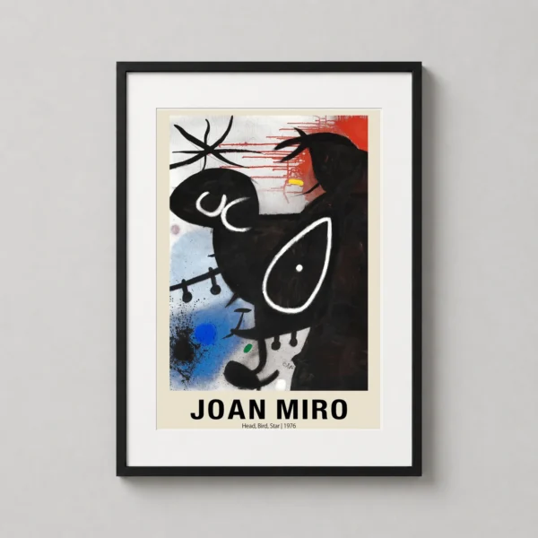 Joan Miro Head Bird Star 1976 Abstract Exhibition Art Print