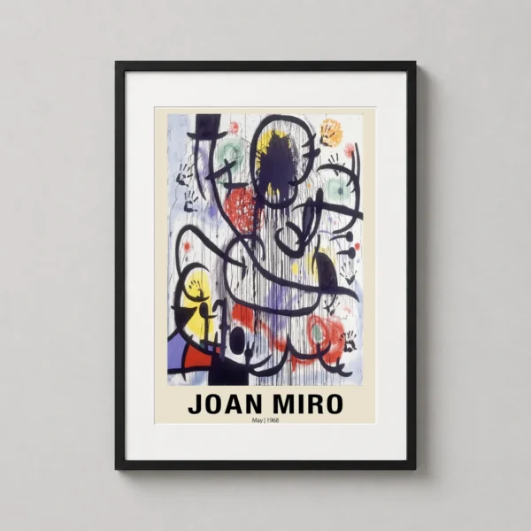 Joan Miro May 1968 Abstract, Surrealist Wall Art Print