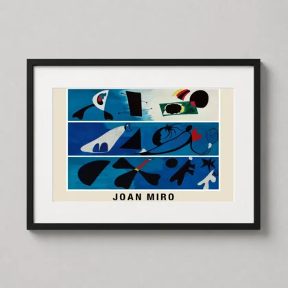 Joan Miro Mural Ii — three-panel composition featuring surrealist biomorphic shapes and bold