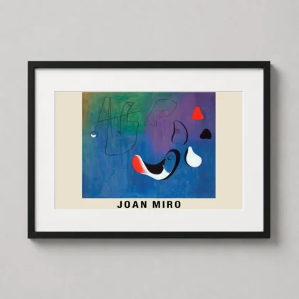 Classic Joan Miro Painting 1933 – Surrealist Abstract Wall Art Print framed wall art mockup