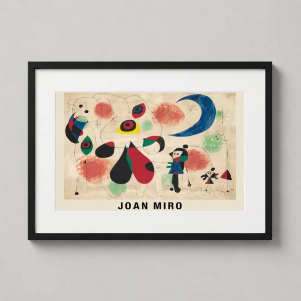 Joan Miro Women Moon Birds 1950, Abstract Surrealist Art Print