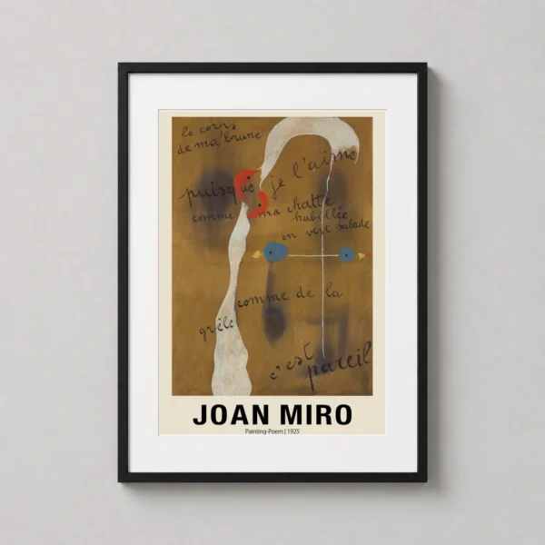 Joan Miró Painting-Poem 1925 Abstract Surrealist Art Print