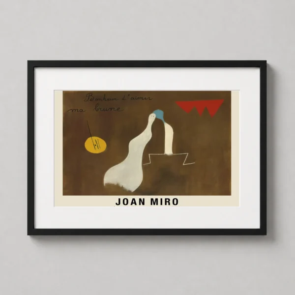 Joan Miro Painting-poem 1925 Happiness to Love My Brunette Art Print