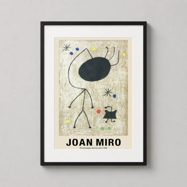 Joan Miro Personnages dans la nuit 1944 Surrealist Art Print