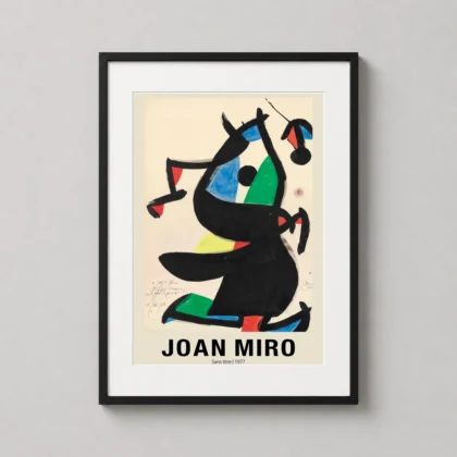 Classic Joan Miró Poster – 1977 Sans Titre Abstract Surrealist Print framed wall art mockup