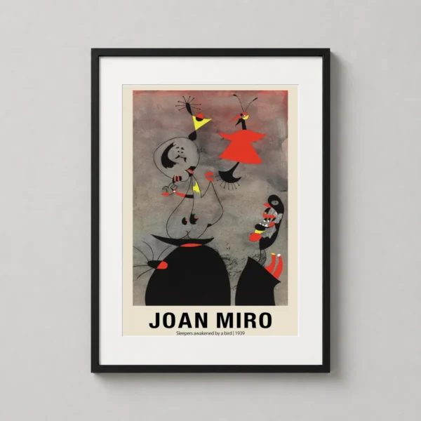 Joan Miro Sleepers Awakened by a Bird 1939 Abstract Art Print