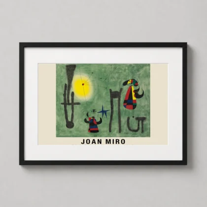 Joan Miro Bird Flies — abstract surrealist print featuring Joan Miro's 1950 work with