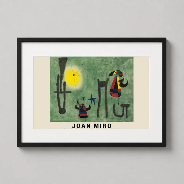 Joan Miro The Bird Flies Off 1950 Surrealist Abstract Art Print