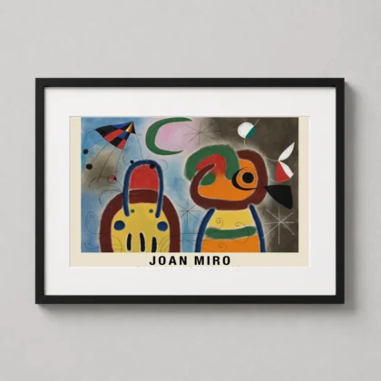 Classic Joan Miró Poster – 1953 Surrealist Bird Abstract Art Print framed wall art mockup
