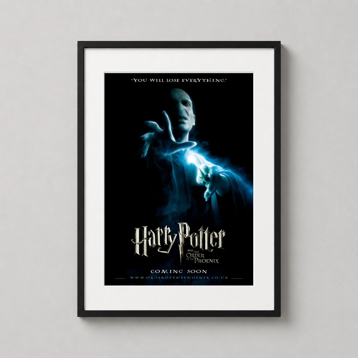 Harry Potter and the Order of the Phoenix — lord Voldemort emerges from deep shadows with a glowing wand in this