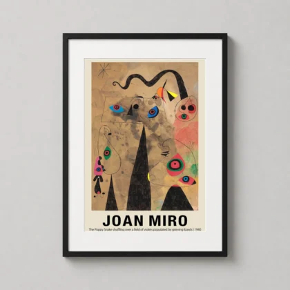 Authentic Joan Miro Art Print – 1940 Surrealist Exhibition Wall Decor framed wall art mockup