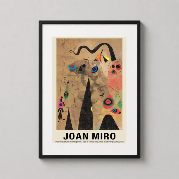 Joan Miro Poppy Snake 1940 Surrealist Exhibition Art Print