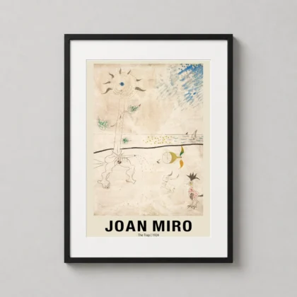 Classic Joan Miro The Trap – 1924 Surrealist Exhibition Art Print framed wall art mockup