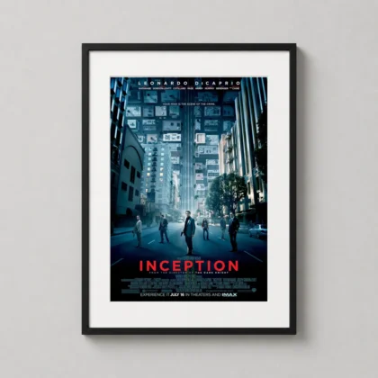 Inception Movie Poster Version 3 sci-fi wall art print for home theater decor. by MerchFuse