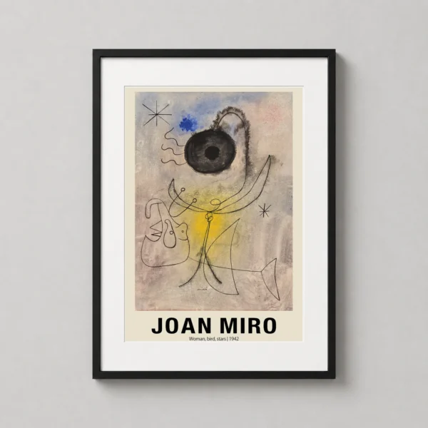 Joan Miró Woman Bird Stars 1942 Surrealist Art Print