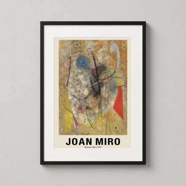Joan Miro Women, Man 1931 Surrealist Abstract Art Print