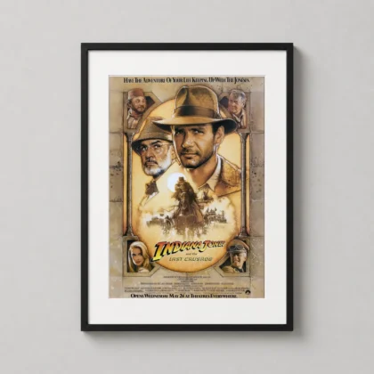 Indiana Jones Last Crusade Movie Poster - 1989 original theatrical art style for vintage wall decor collection. by MerchFuse