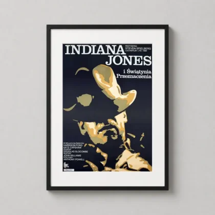 Indiana Jones Temple of Doom Poster with vintage Polish art design on matte paper by MerchFuse