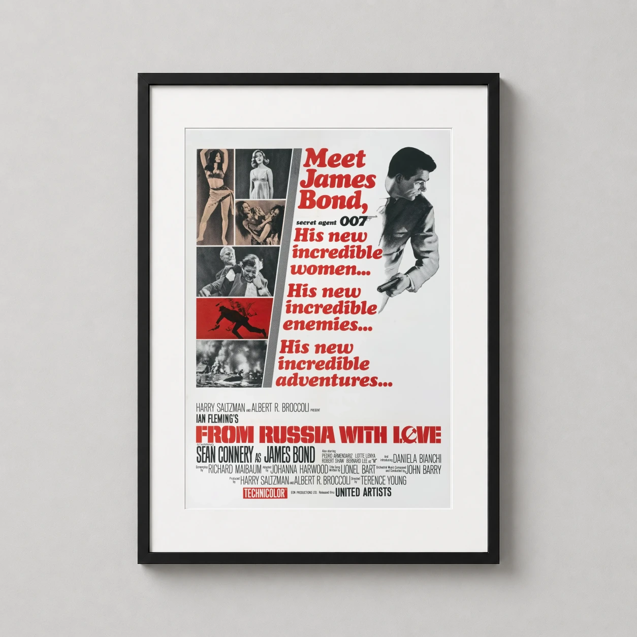 From Russia with Love — vintage 1963 movie poster for From Russia with Love featuring Sean