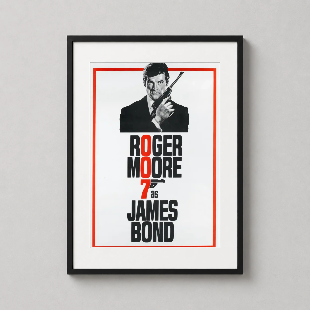 Live and Let Die — this minimalist 1973 movie poster features Roger Moore as James Bond