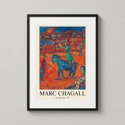 Marc Chagall – Au Village Rouge 1973 Modernist fine art print by MerchFuse