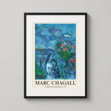 Marc Chagall – Confidence Dans le Paysage Bleu 1978 decorative art print for curated interiors by MerchFuse