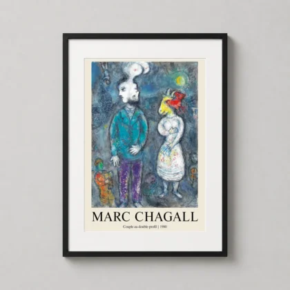 MerchFuse Marc Chagall – Couple Au Double – Profil 1980 Surrealist art print with surrealist character