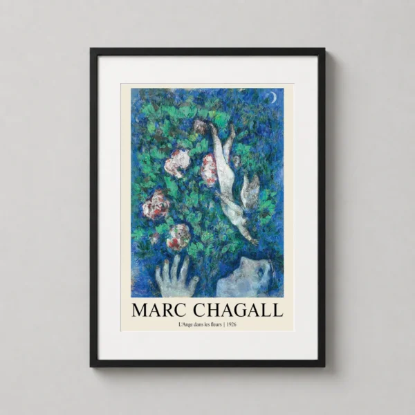 Marc Chagall L'Ange Dans Les Fleurs, Expressionist Art Print
